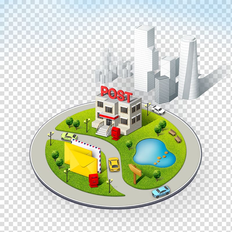 The Architecture of the City Post Office Chunghwa Post Cartoon, Cartoon city transparent background PNG clipart