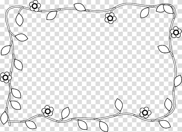 Line Angle Point White, Black And White Flower Border transparent background PNG clipart
