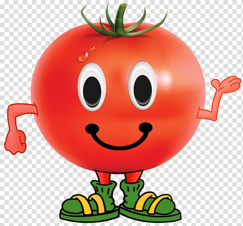 Tomato Fruit Vegetable, Happy Tomato transparent background PNG clipart