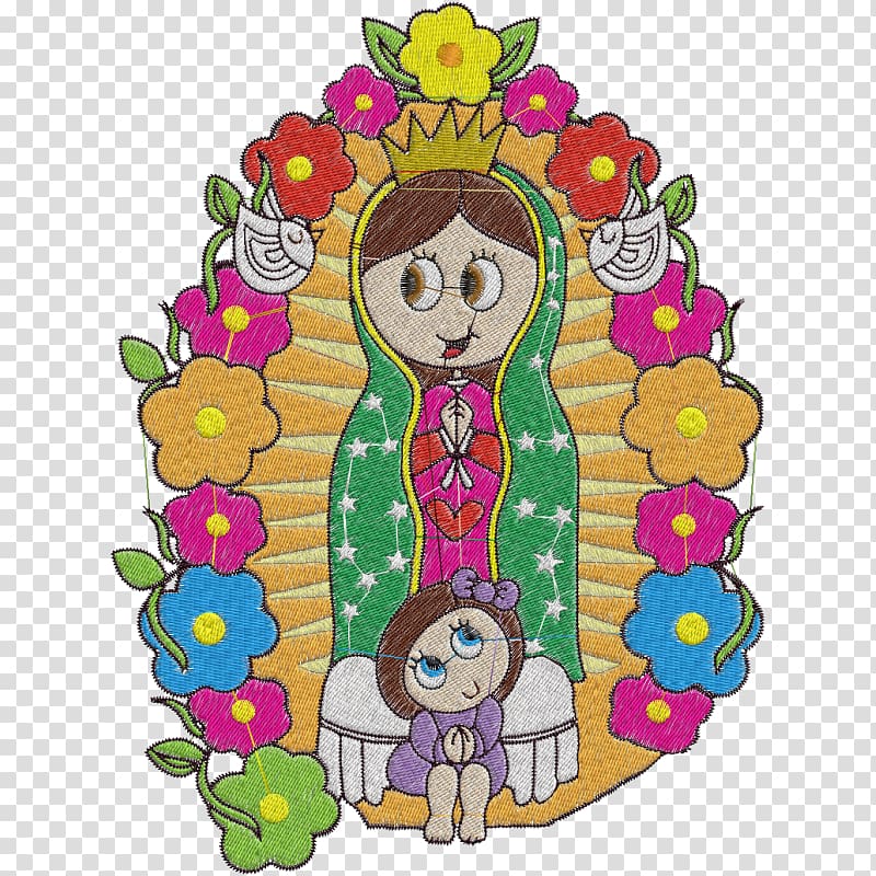 Our Lady of Guadalupe Our Lady Mediatrix of All Graces Embroidery Our Lady of Aparecida Saint, May 20 transparent background PNG clipart