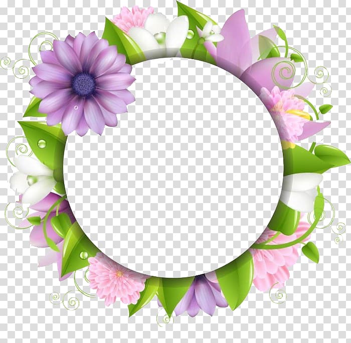 Border Flowers , Purple wreath transparent background PNG clipart