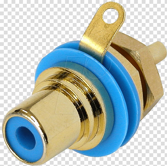 Gold Neutrik Blue RCA connector New York, gold transparent background PNG clipart