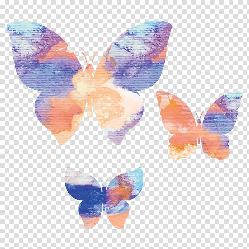 Butterfly Watercolor painting Graphic design, Colorful butterfly Singles transparent background PNG clipart