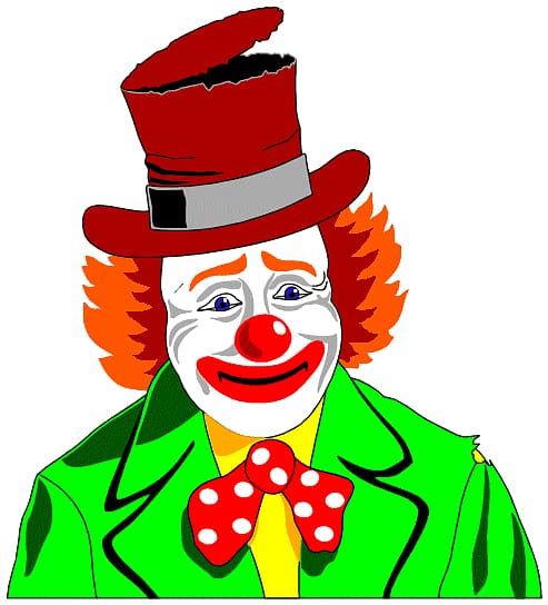 circus joker face animated