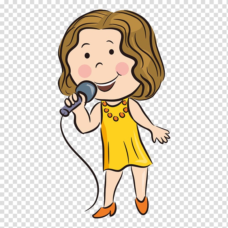 Cartoon Singing, K song transparent background PNG clipart