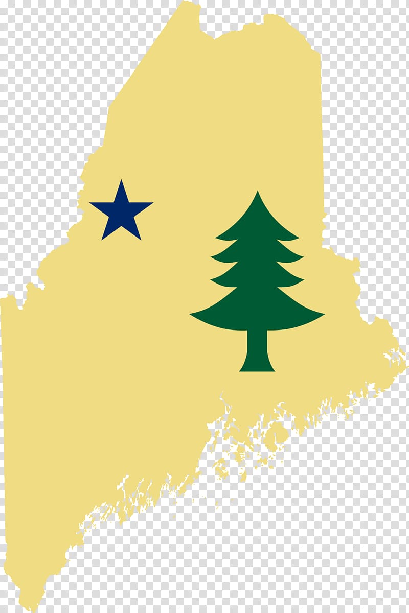Flag of Maine Portland Augusta State flag, main map transparent background PNG clipart