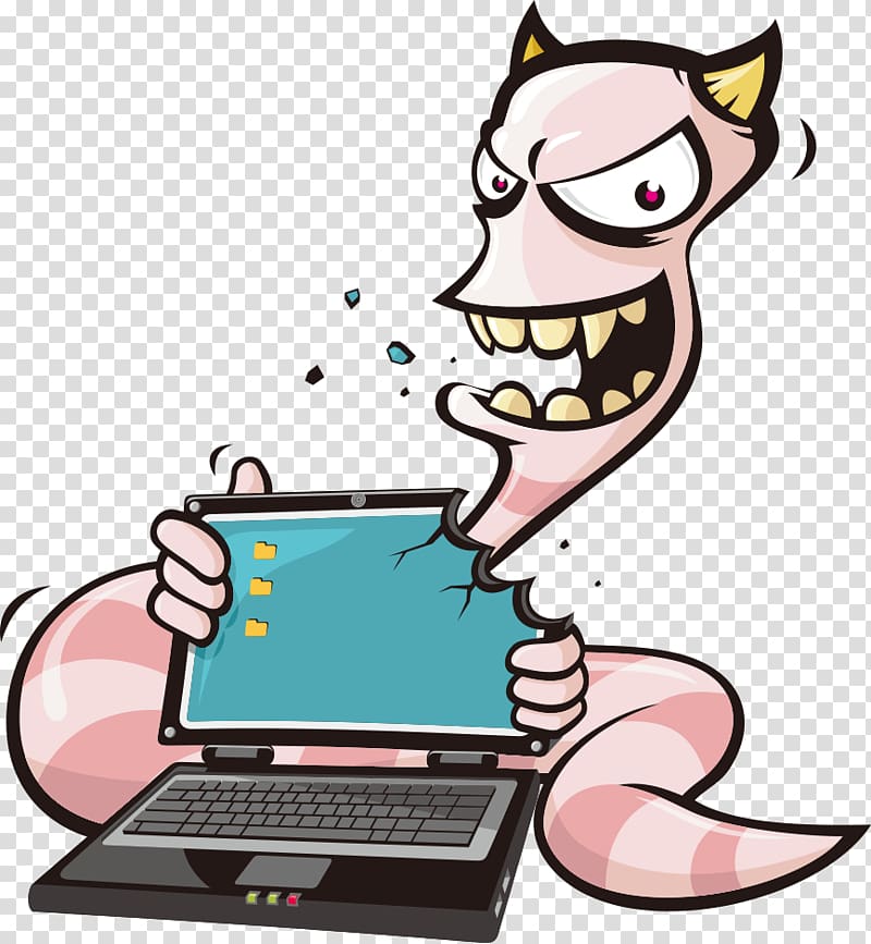 Computer worm Cartoon , People bitten notes things transparent background PNG clipart