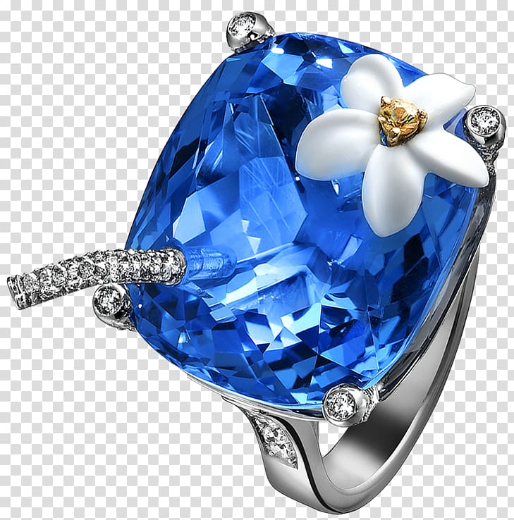 Cocktail Blue Hawaii Ring Jewellery Topaz, precious stones transparent background PNG clipart