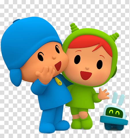 boy wearing blue jacket illustration, Pocoyo and Friend Nina transparent background PNG clipart