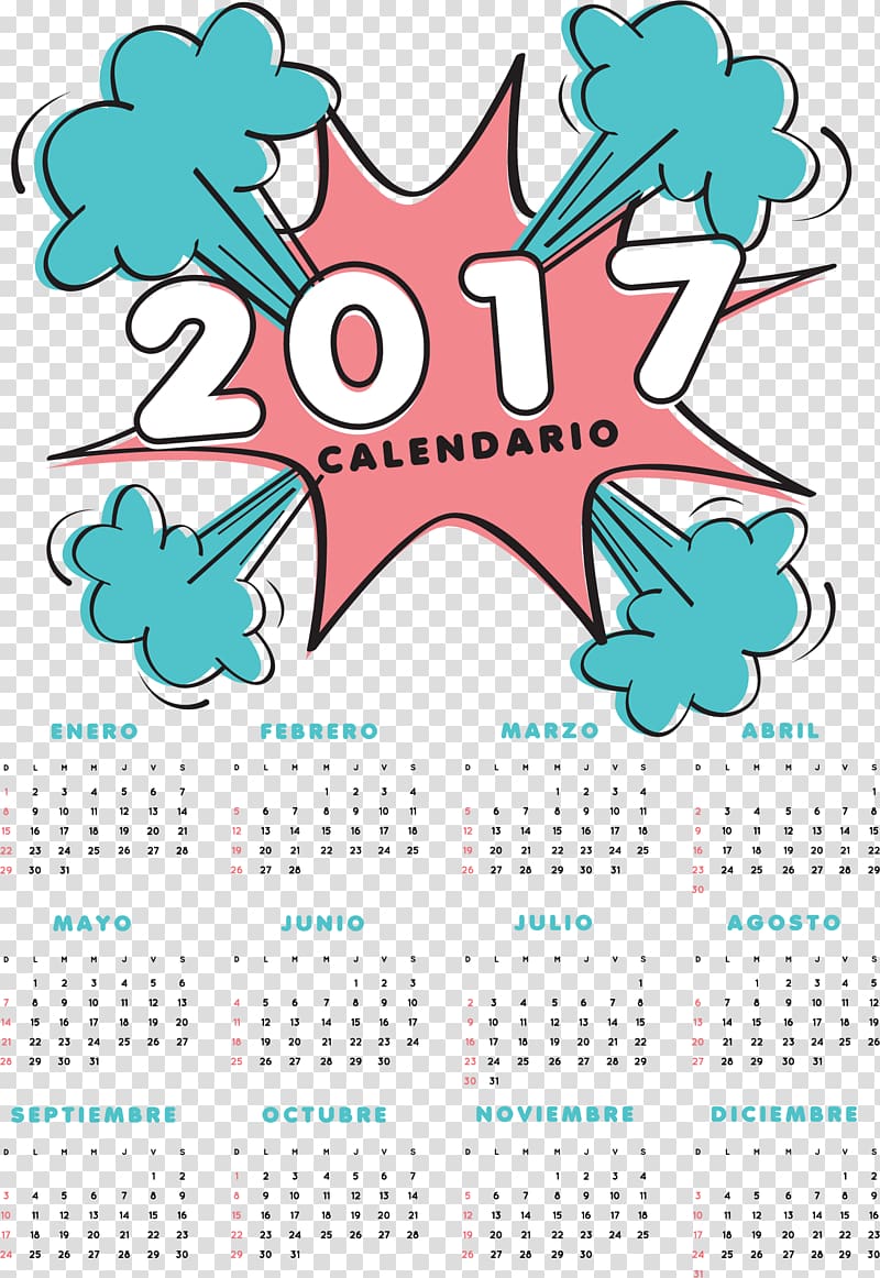 2017 creative calendar transparent background PNG clipart