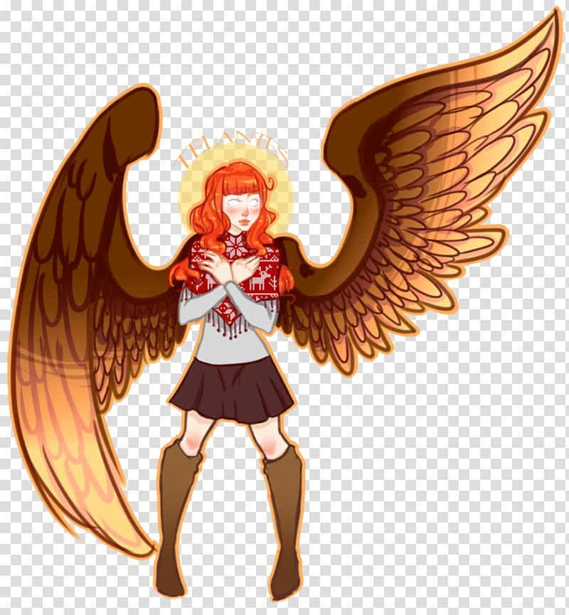 Figurine Legendary creature Angel M Animated cartoon, castiel wings transparent background PNG clipart