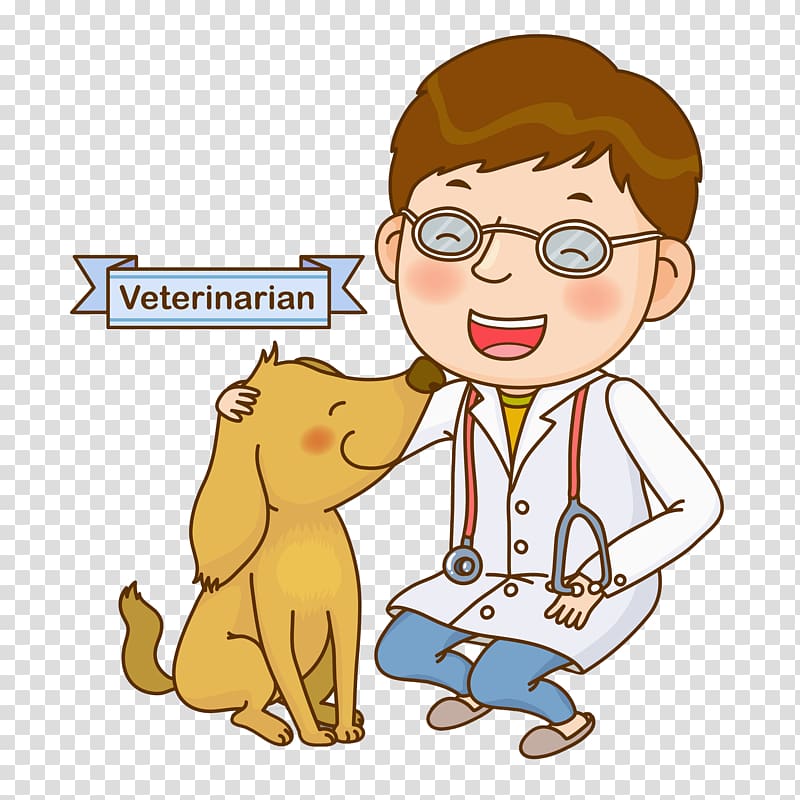 brown haired veterinarian illustration, Dog , Cute vet transparent background PNG clipart