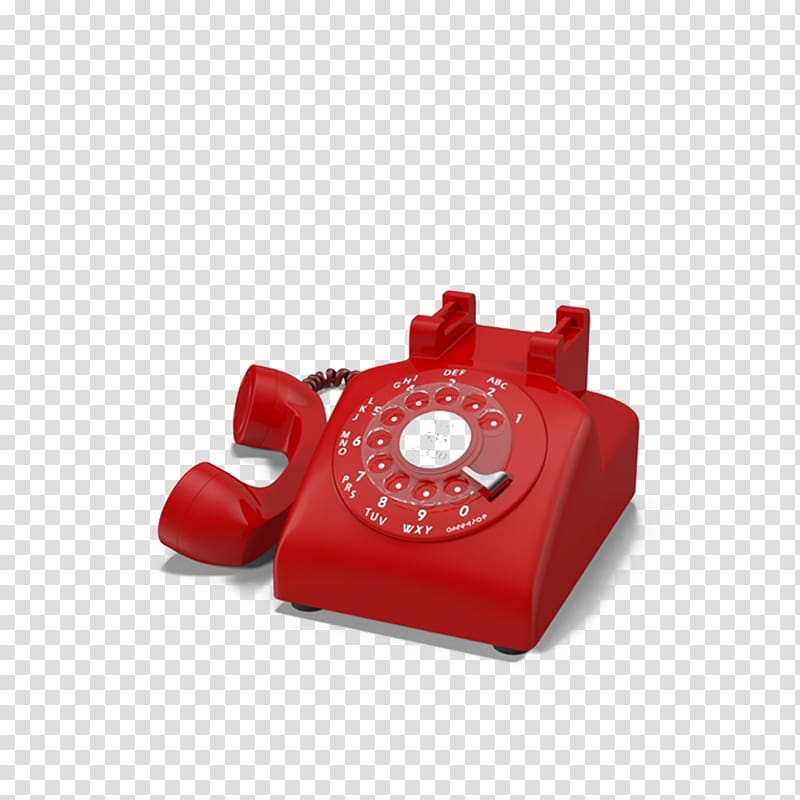 Telephone Rotary dial Mobile phone, Red rotary phone transparent background PNG clipart