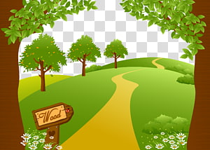 Road In Forest Illustration Euclidean Drawing Landscape Illustration Green Forest Road Transparent Background Png Clipart Hiclipart