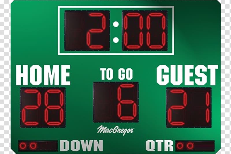 Two-minute warning Scoreboard American football Display device, american football transparent background PNG clipart