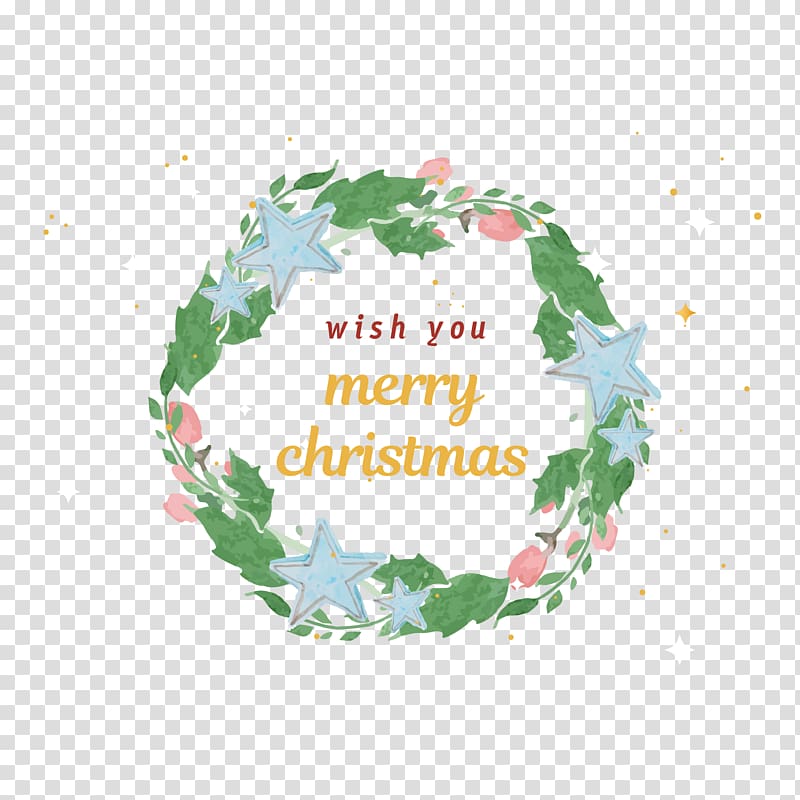 Watercolor painting Christmas Wreath, Green plants free of charge transparent background PNG clipart