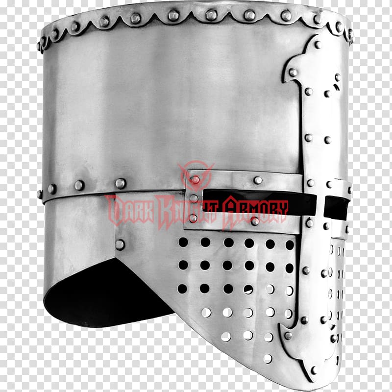 Crusades Early Middle Ages Great helm Helmet, Helmet transparent background PNG clipart