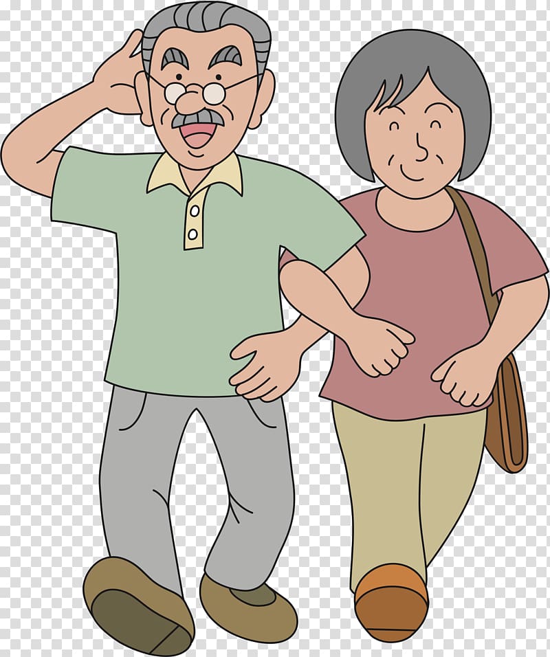 grandfather couple , walk transparent background PNG clipart