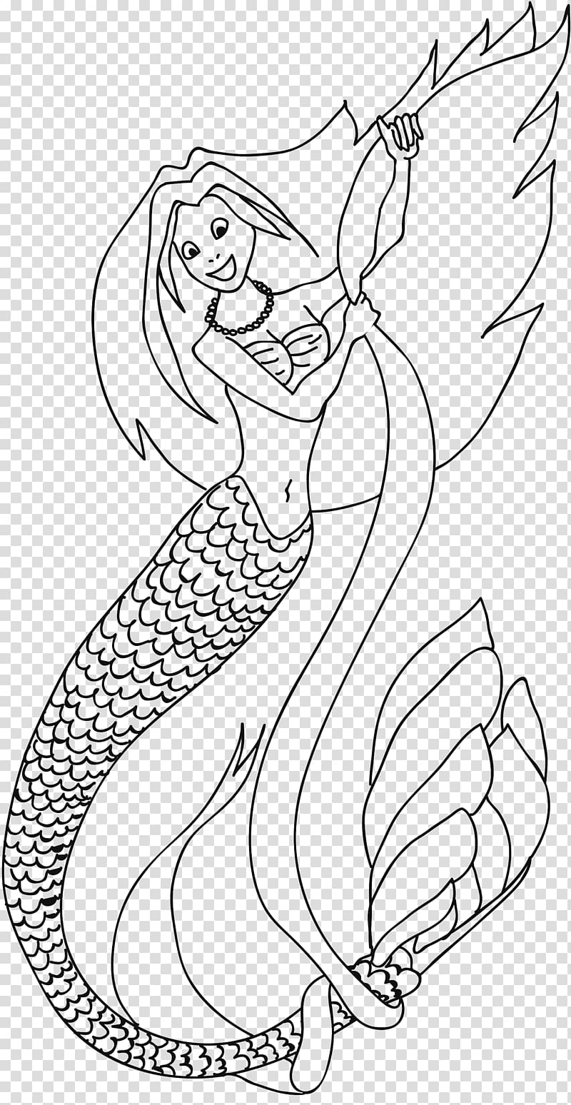 Ausmalbild Mermaid Coloring book Neck Legendary creature, Mermaid transparent background PNG clipart