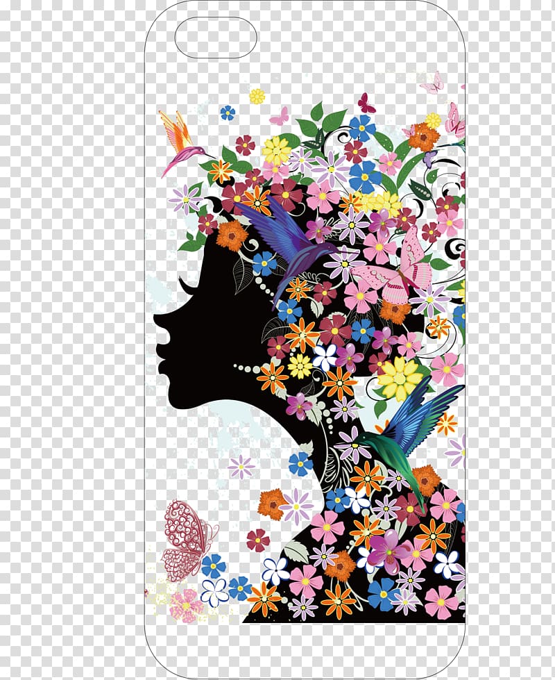 iPhone 6 Plus iPhone 4 iPhone 5s iPhone 7, Woman flower phone shell transparent background PNG clipart