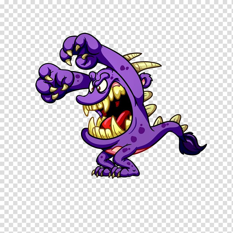 Monster Cartoon , Purple Monster transparent background PNG clipart
