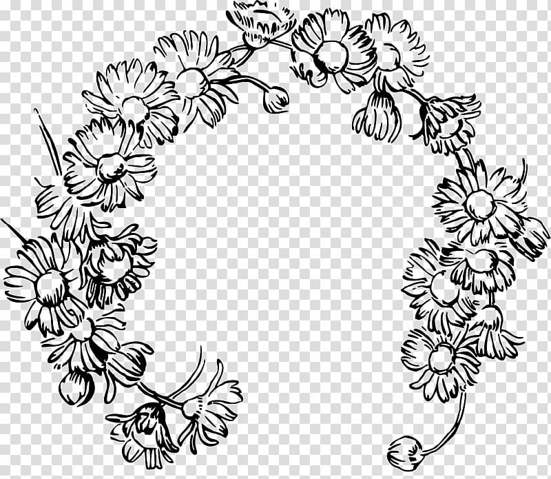 Daisy chain Common daisy Drawing , wreath flower transparent background PNG clipart