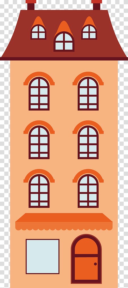 brown 5-storey house illustration, Apartment House, Apartment house transparent background PNG clipart