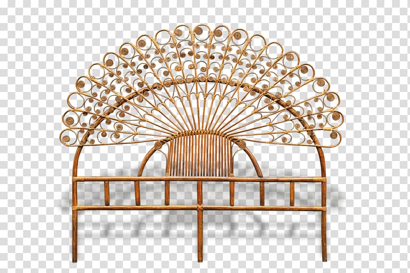 Headboard Wicker Rattan Bed Cots, white peacock transparent background PNG clipart