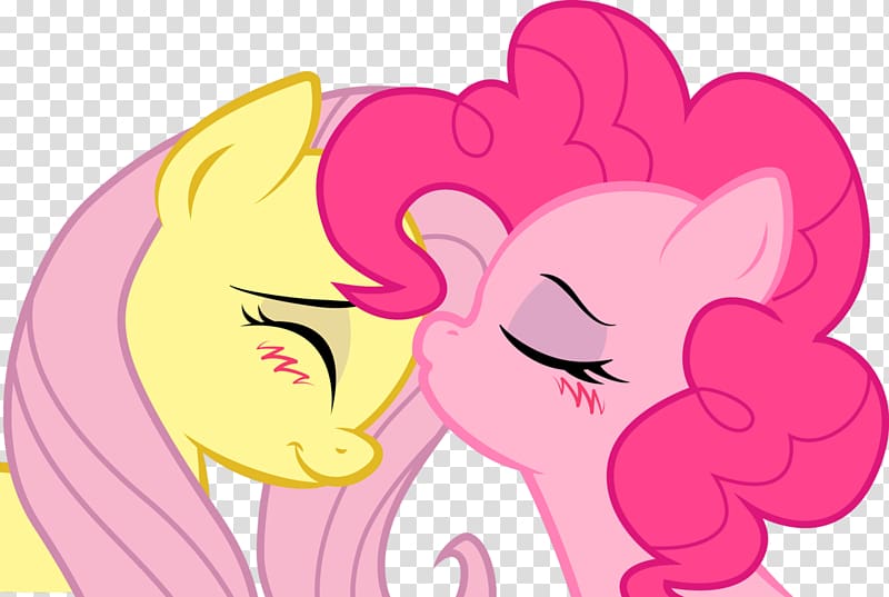 Pinkie Pie Rainbow Dash Rarity Fluttershy Applejack, shy kiss transparent background PNG clipart