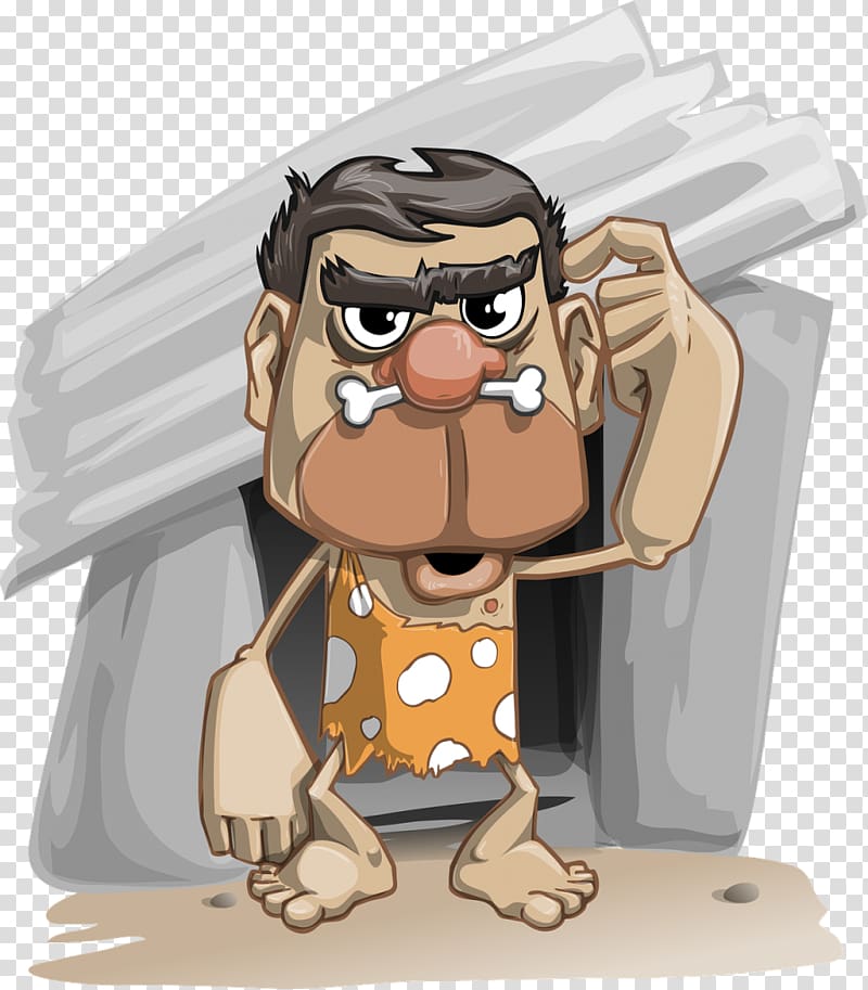 Caveman Cartoon Animation , fat man transparent background PNG clipart