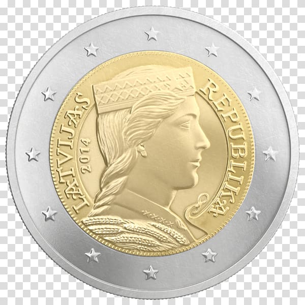 Latvian euro coins 1 euro coin, 200 euro transparent background PNG clipart