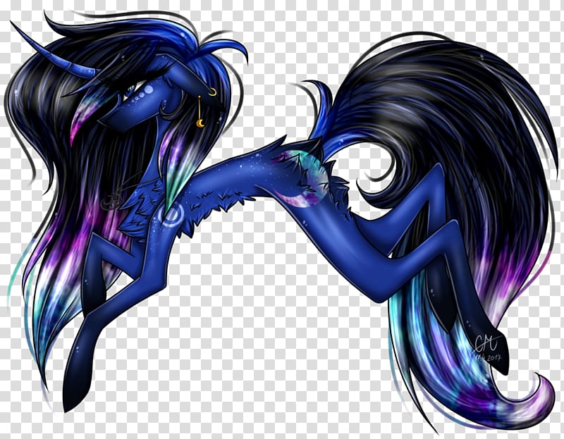 Legendary creature Violet Purple Black hair, moon galaxy transparent background PNG clipart