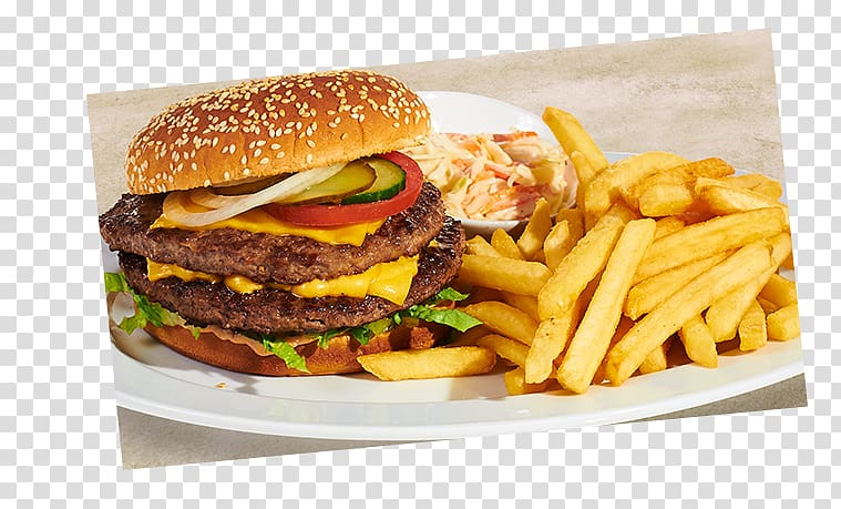French fries Cheeseburger Hamburger Whopper Buffalo burger, AMERICAN DINER transparent background PNG clipart