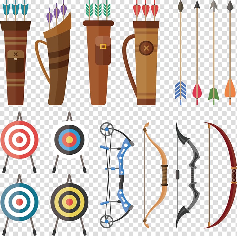 Bow and arrow Archery Hunting Euclidean , hand-drawn crossbow archery target transparent background PNG clipart