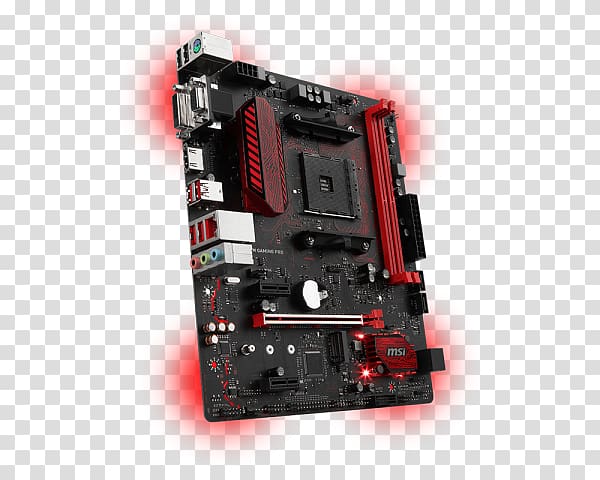 Socket AM4 microATX MSI B350M GAMING PRO Motherboard, Socket Am4 transparent background PNG clipart