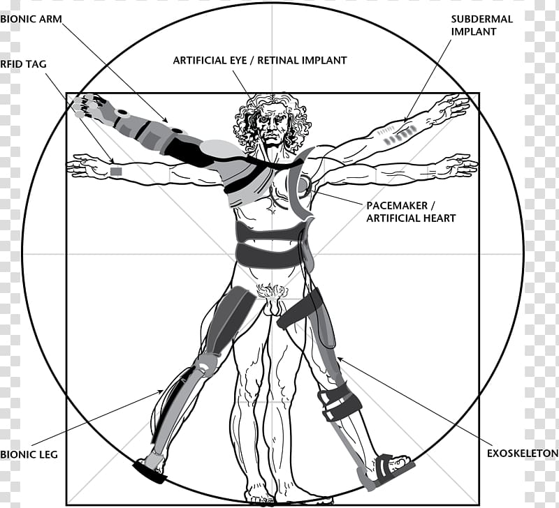 Vitruvian Man Drawing Super You: How Technology is Revolutionizing What It Means to Be Human Bionics, ink maple transparent background PNG clipart