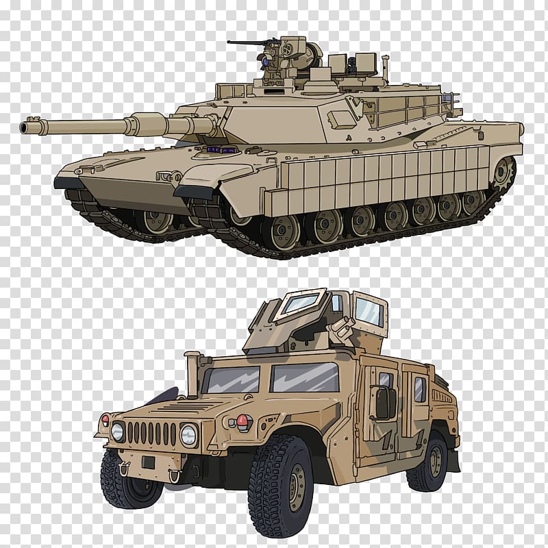 white tank and humvee , Hummer Car Humvee Jeep Tank, Cartoon military vehicles tanks transparent background PNG clipart