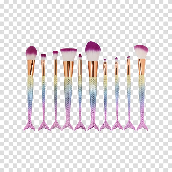 Makeup brush Amazon.com Cosmetics Mermaid, partial flattening transparent background PNG clipart