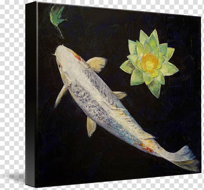 Butterfly Koi Canvas print Gallery wrap, platinum butterfly koi transparent background PNG clipart