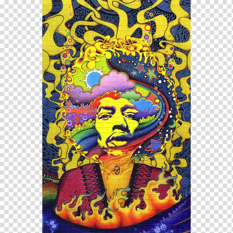 Psychedelic art Canvas Artist Painting, Jimi Hendrix transparent background PNG clipart