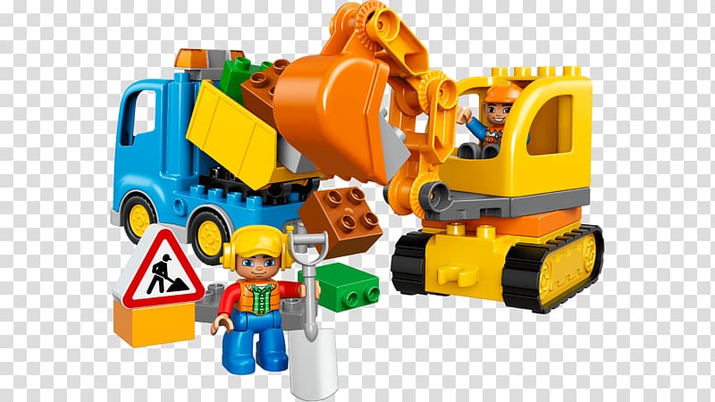 Lego Duplo Excavator Continuous track Loader, carousel figure transparent background PNG clipart
