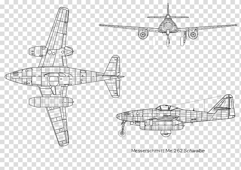 Messerschmitt Me 262 The Messerschmitt Me-262 Fighter aircraft Airplane, airplane transparent background PNG clipart