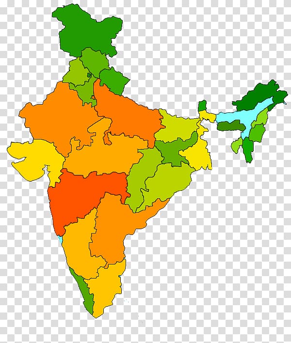 orange, green, and yellow map, States and territories of India Indian presidential election, 2017 Map, India transparent background PNG clipart