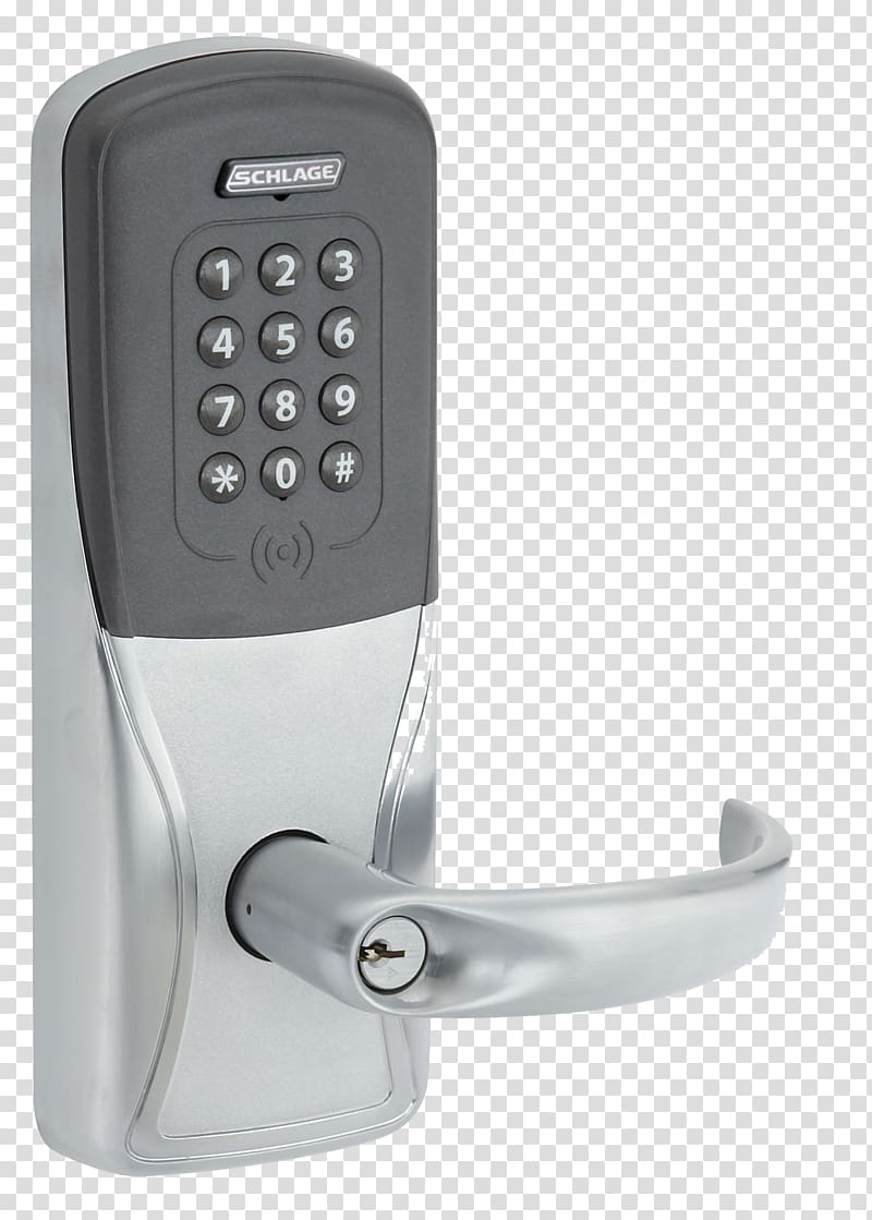 Combination lock Schlage Keypad Dead bolt, door transparent background PNG clipart