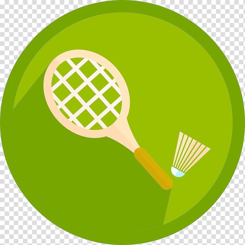 Badmintonracket Shuttlecock Badmintonveld, Green Badminton Set Icons transparent background PNG clipart