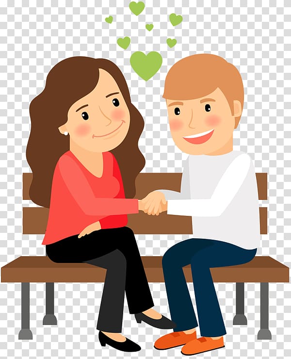 Cartoon Woman, sitting man transparent background PNG clipart