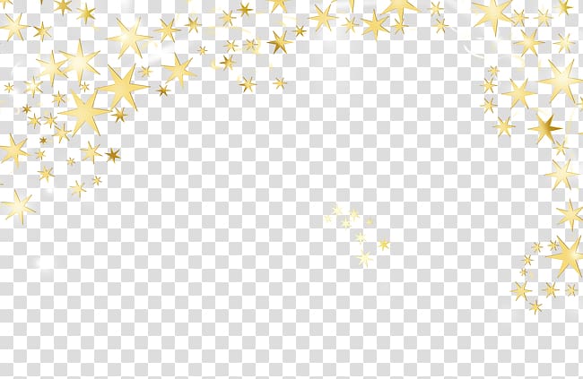 golden star decoration material transparent background PNG clipart