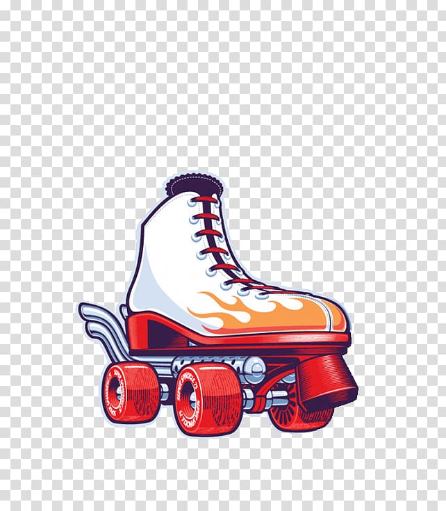 Quad skates Roller skates Shoe Roller skating Ice skating, Hand-painted skates transparent background PNG clipart