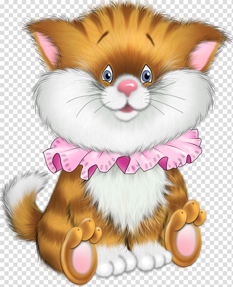white and brown cat illustration, Kitten Cat Whiskers Cuteness, Tiger Kitten Cartoon Free transparent background PNG clipart