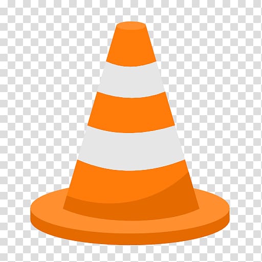 orange and white traffic cone illustration, orange hat cone, Media vlc transparent background PNG clipart